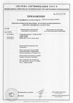 2019.11.16 Острогожск - Приложение к сертификату Изделия крепежные из металла, торговая марка Tech-KREP. Серийный выпуск